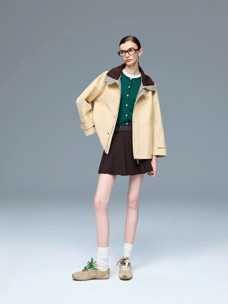 Áo khoác khaki ICICLE cổ đức