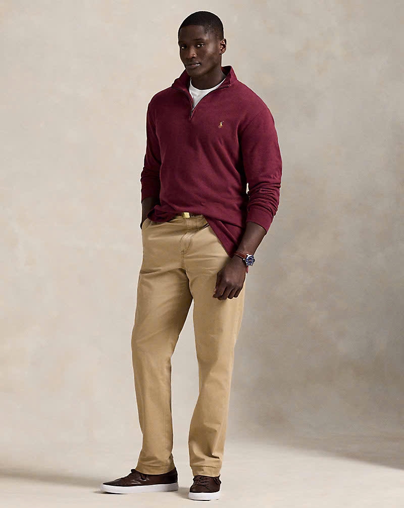 Áo len Polo cổ trụ kéo khoá 5 màu 81% cotton