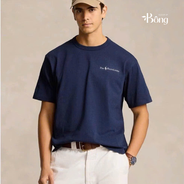 Tshirt nam Polo RL cổ tròn logo trắng 3 màu