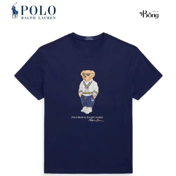 T shirt polo cổ tròn logo gấu 2 màu