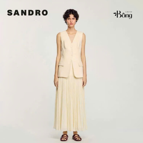 Blazer Sandro sát nách màu beiger