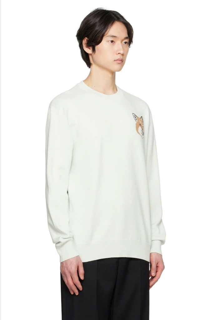 Áo len Maison Kitsune cổ tròn logo cáo to