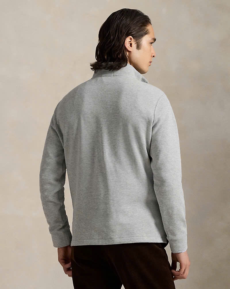 Áo len Polo cổ trụ kéo khoá 5 màu 81% cotton
