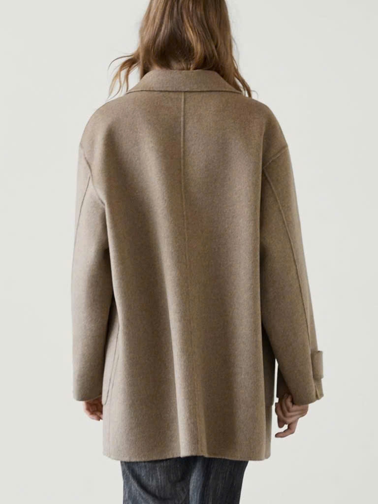 ÁO DẠ MASSIMO DUTTI CỔ BẺ TÚI HAI BÊN