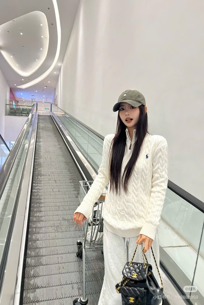 Áo len cotton dệt kim có khóa kéo