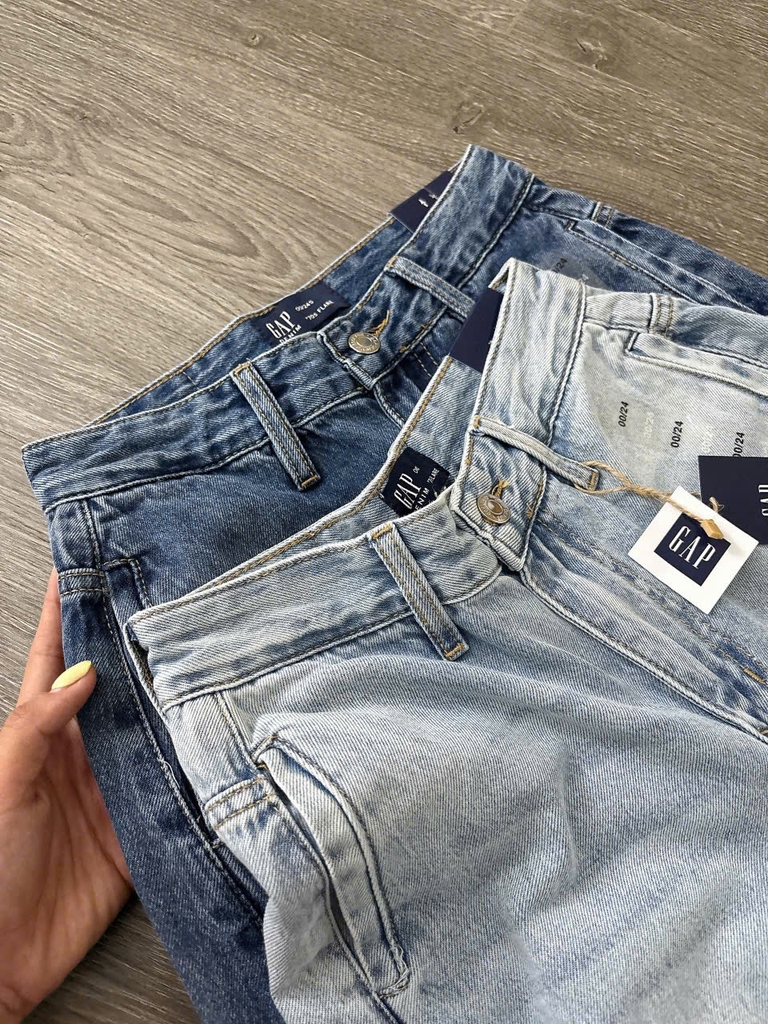 Quần denim GAP ống suông