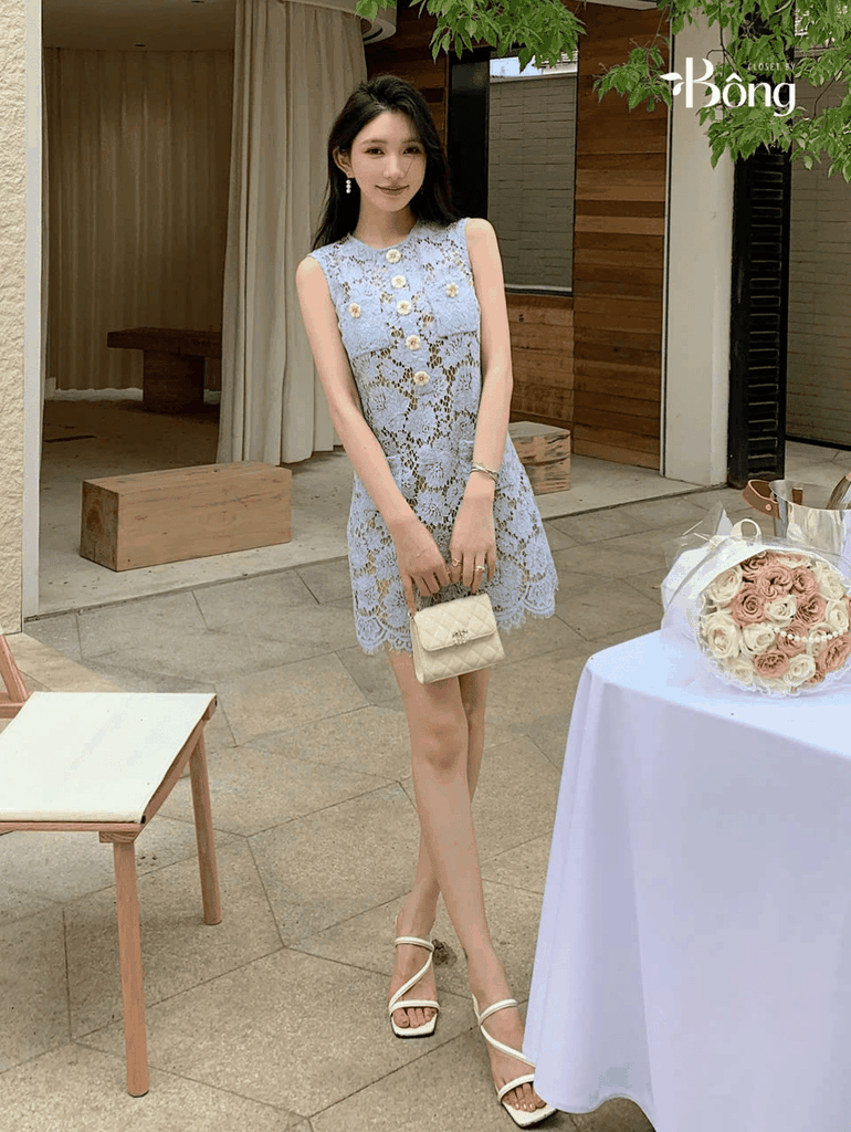 VÁY MINI REN XANH MỊN