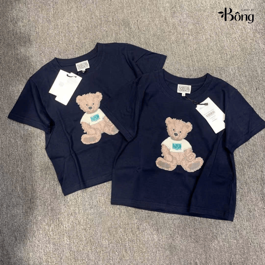 Tshirt croptop Marrithe 2 màu in gấu 2 màu