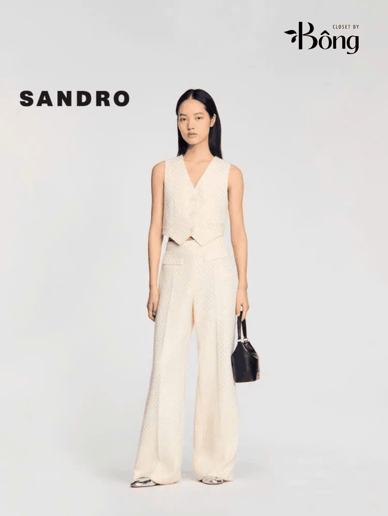 Gile Sandro bling màu kem (tách set)