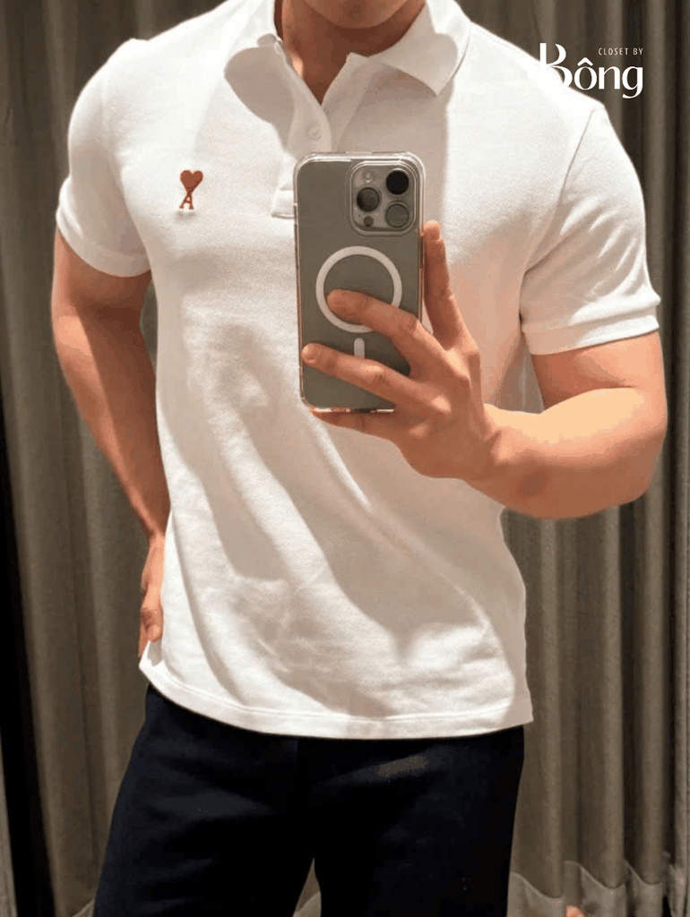 Polo nam AMI thêu tim