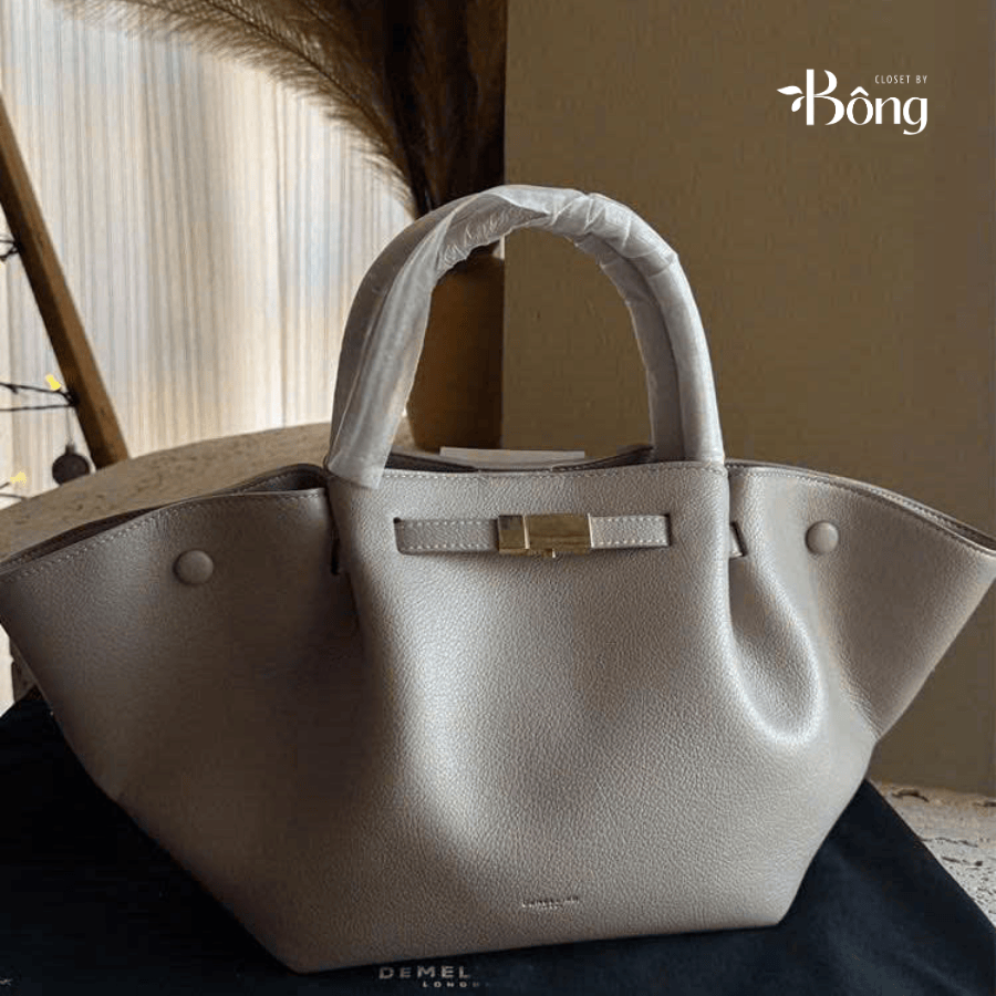 Túi TOTE DEMELLIER da sần 4 màu Sz47x21x14