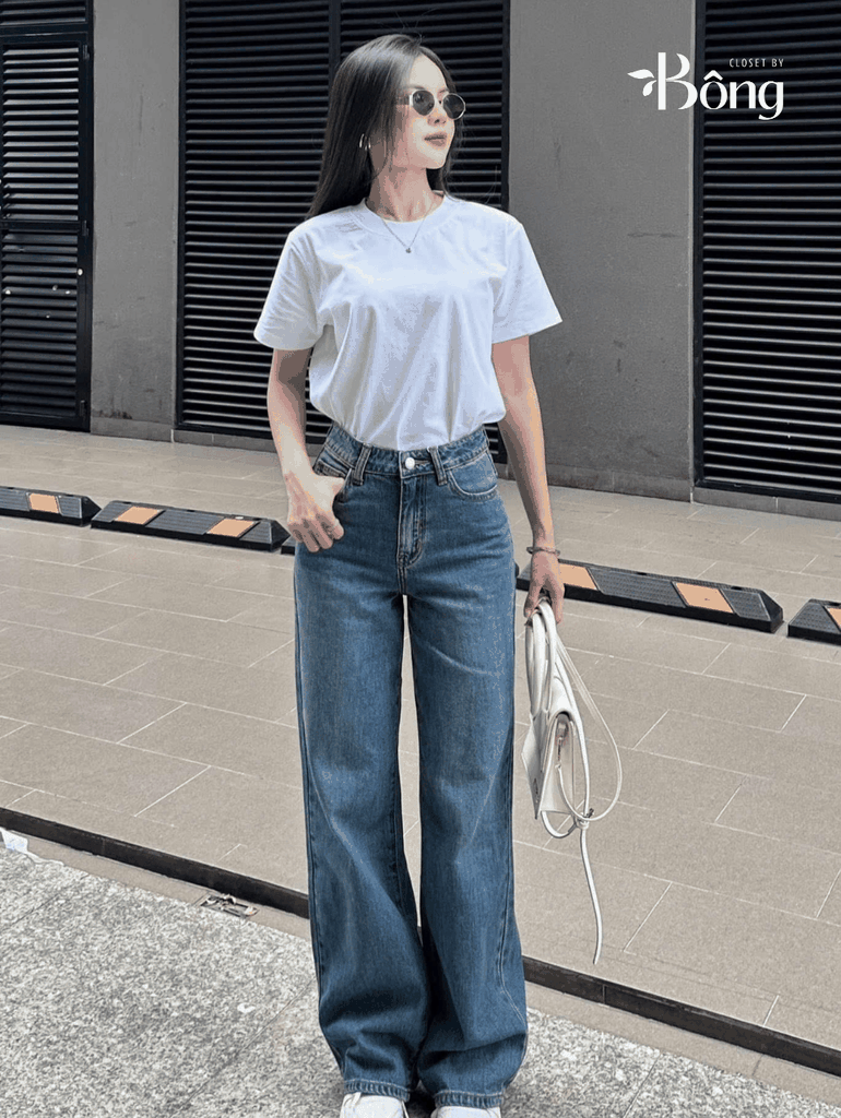 Quần denim Zara dáng suông 3 màu
