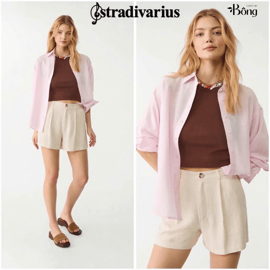 Quần short đũi Stradivarius lưng chun