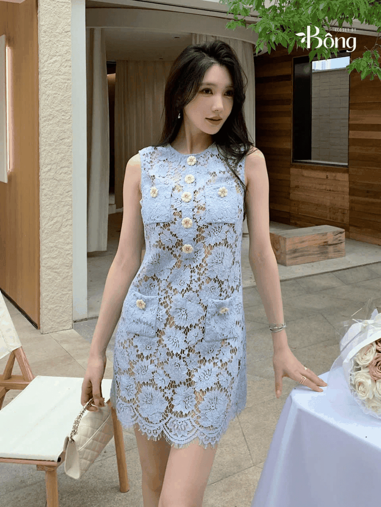 VÁY MINI REN XANH MỊN