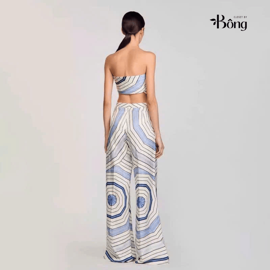 Quần lụa Sandro họa tiết xoắn ốc
