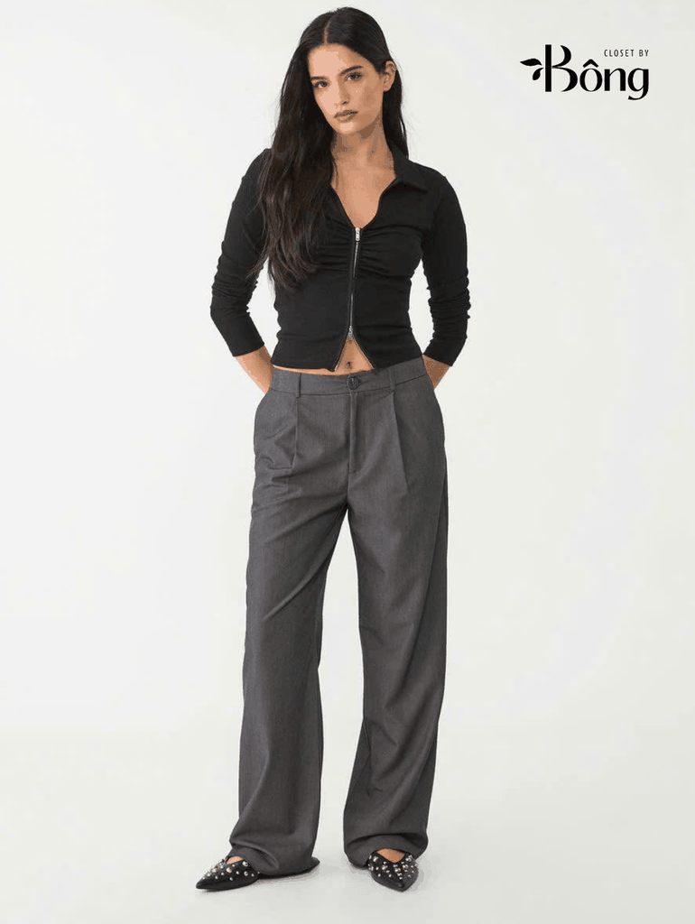 Quần suông Stradivarius lưng chun 2 màu