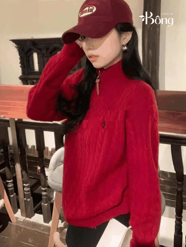 POLO RALPH LAUREN CABLE-KNIT COTTON QUARTER-ZIP SWEATER