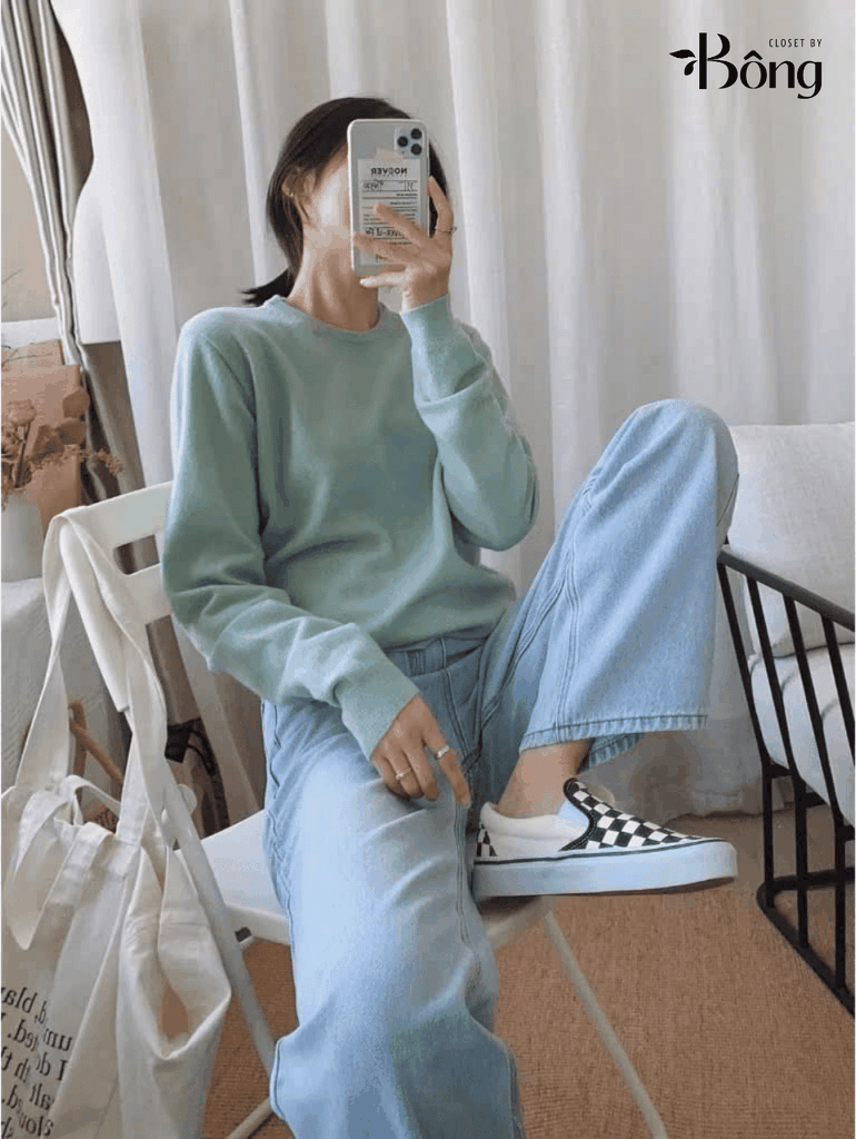 Quần denim Zara dáng suông 3 màu