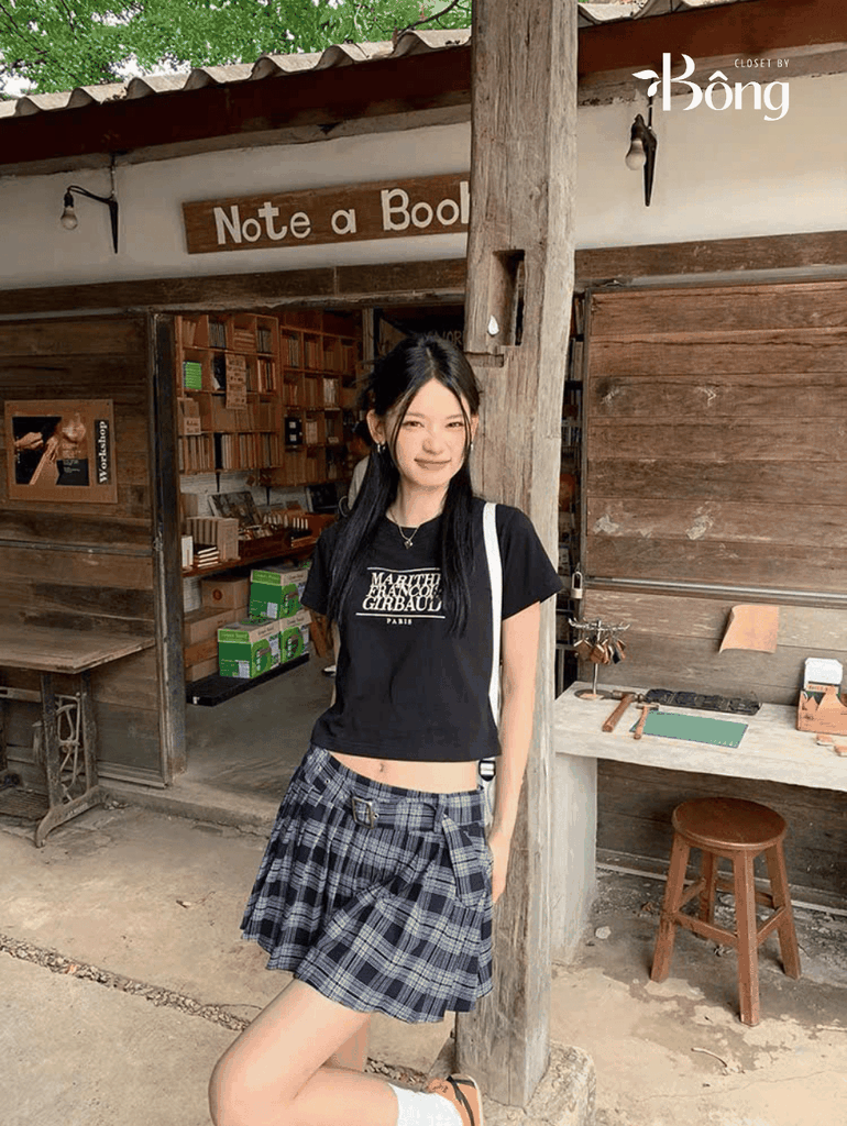 Tshirt croptop Marithe 5 màu in chữ ngực