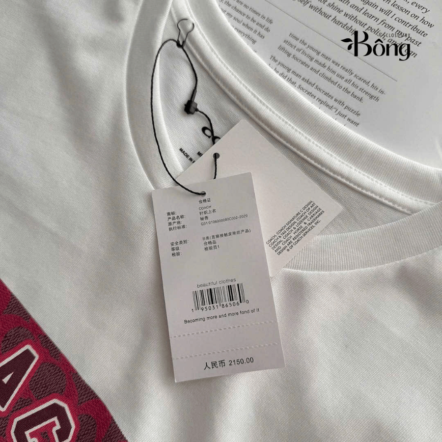 Tshirt COACH màu trắng logo snake