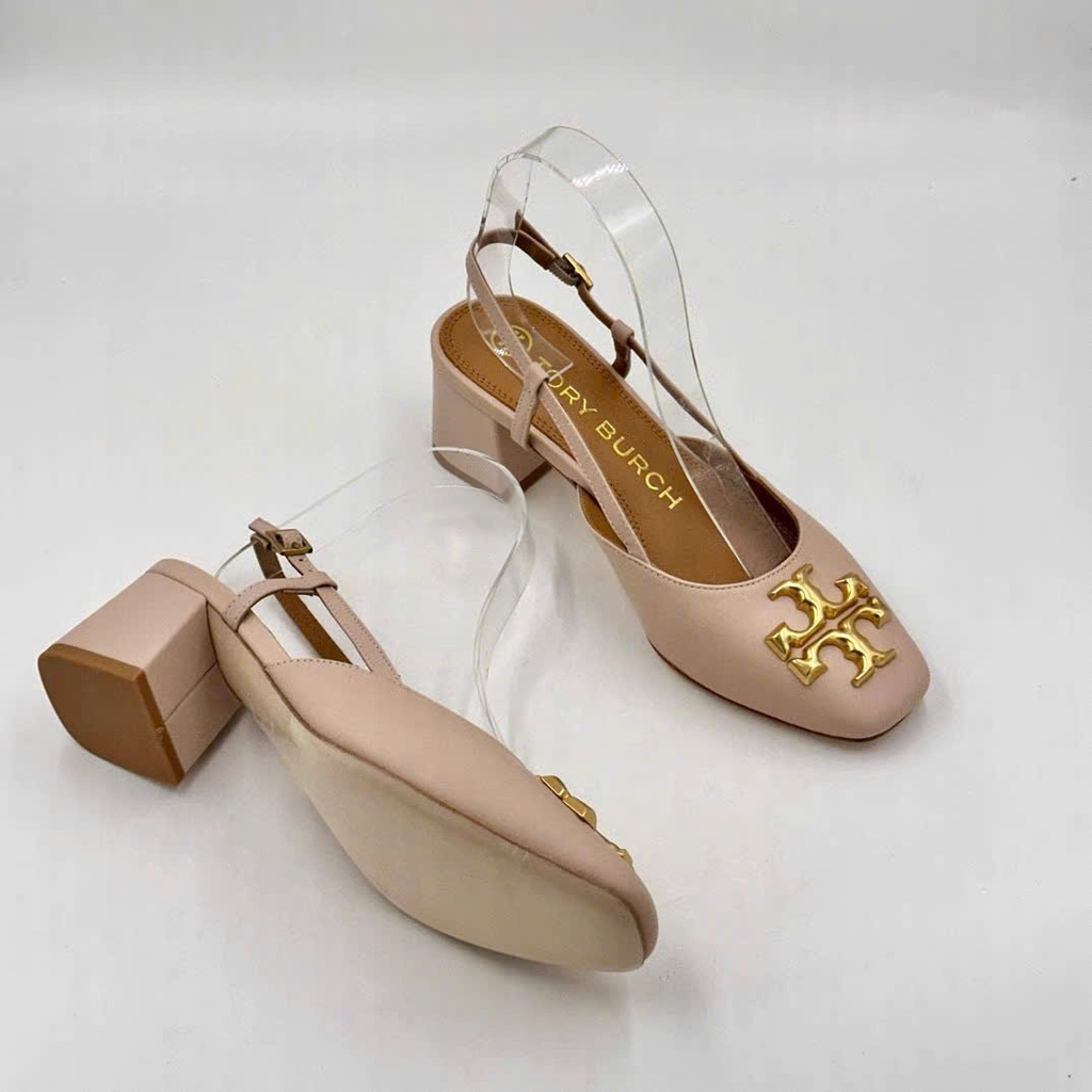 Slingback Tory Burch da thật logo 2 màu