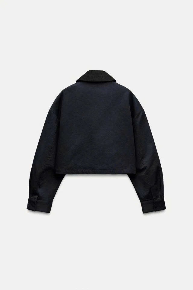 Áo khoác Zara nữ ngắn nhung