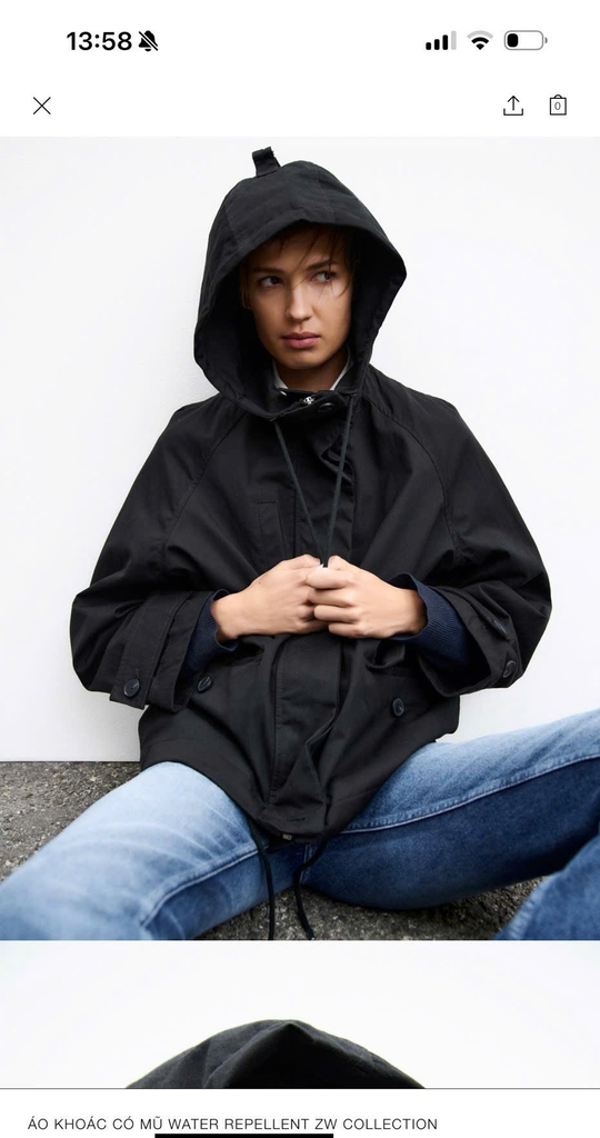 Jacket Zara da đen