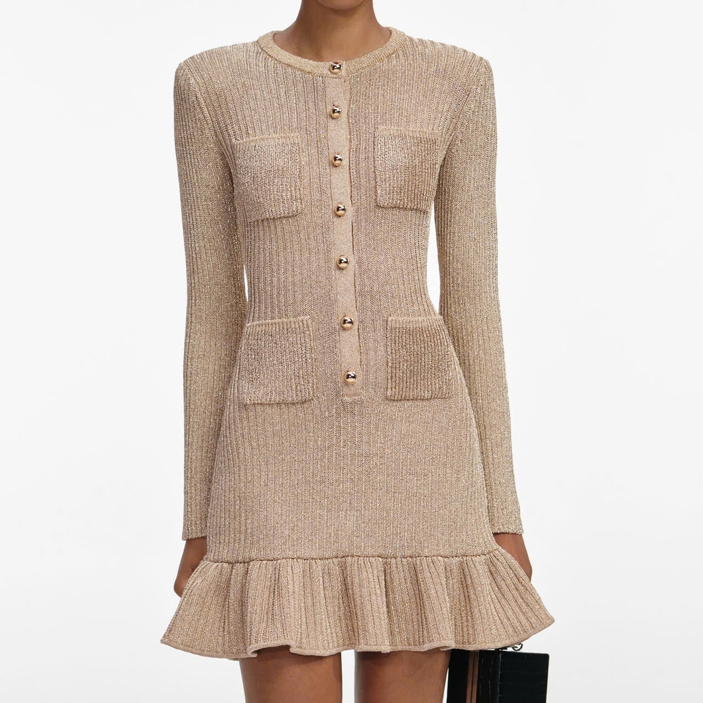 Váy mini dệt kim LUREX