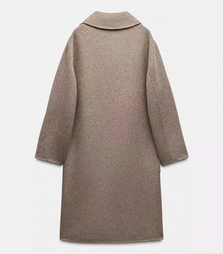 Trendcoat dạ ép Zara màu nâu
