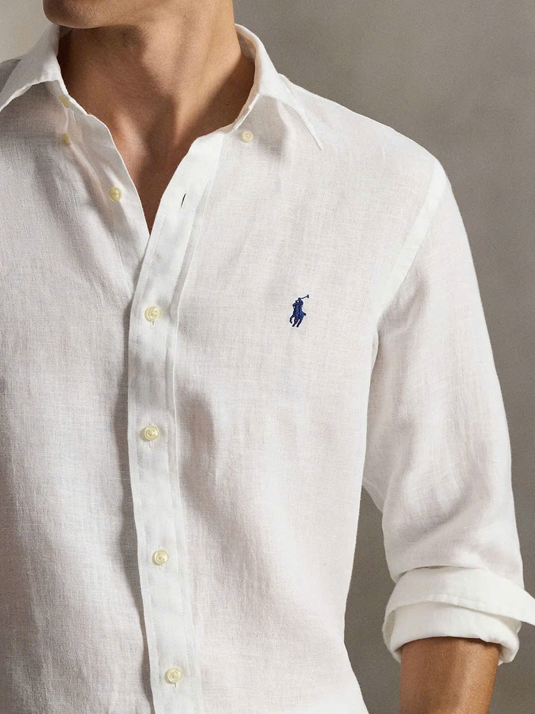 Áo sơ mi POLO vải lanh dáng cổ điển