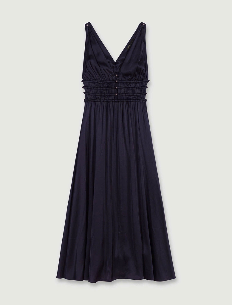 Váy maxi Maje lụa cut-out ngực giọt lệ 3 màu