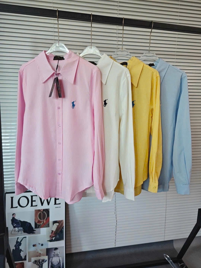 Áo sơ mi Ralph Lauren cổ đức dài tay thô mềm