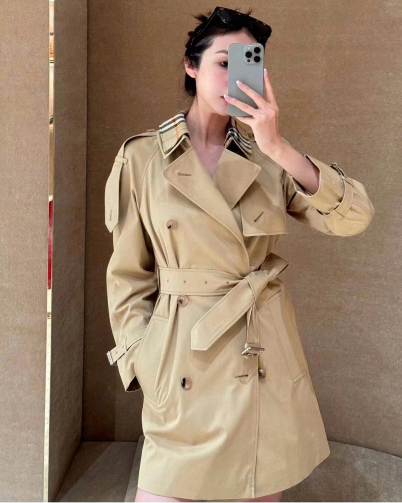 Trenchcoat BBR chất kaki dáng lửng kèm belt