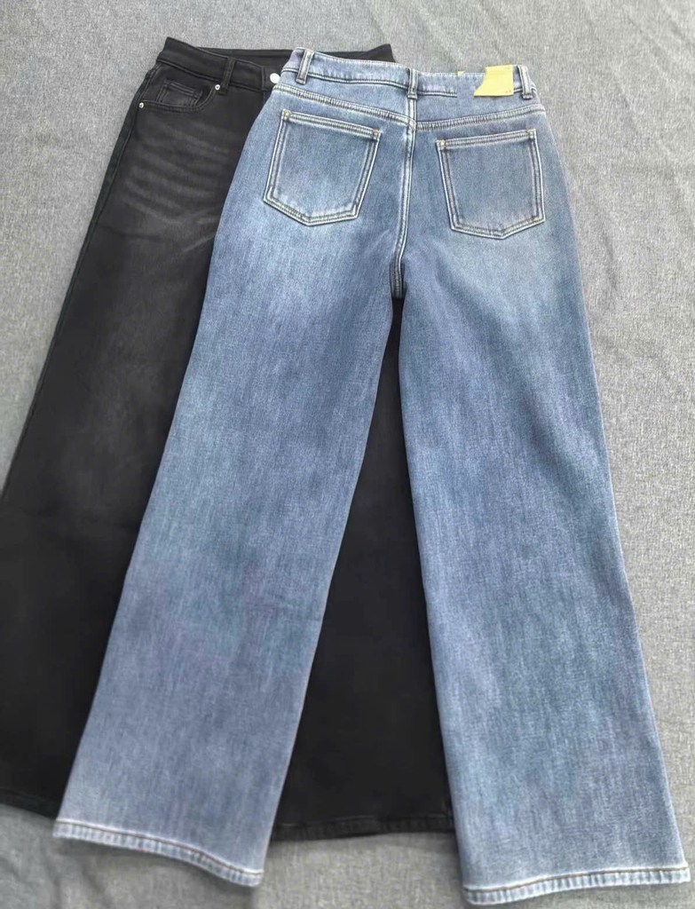 Quần denim ICICLE suông lót lông