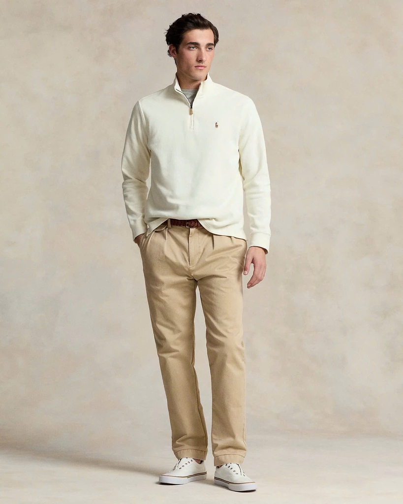 Áo len Polo cổ trụ kéo khoá 5 màu 81% cotton