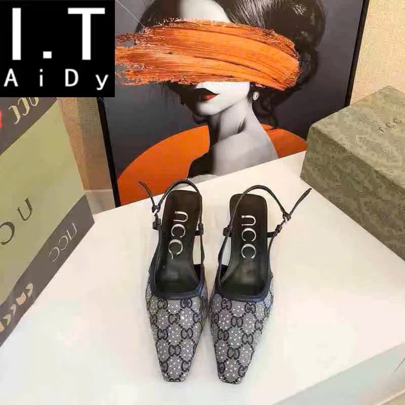 Slingback Gucci logo 2 màu