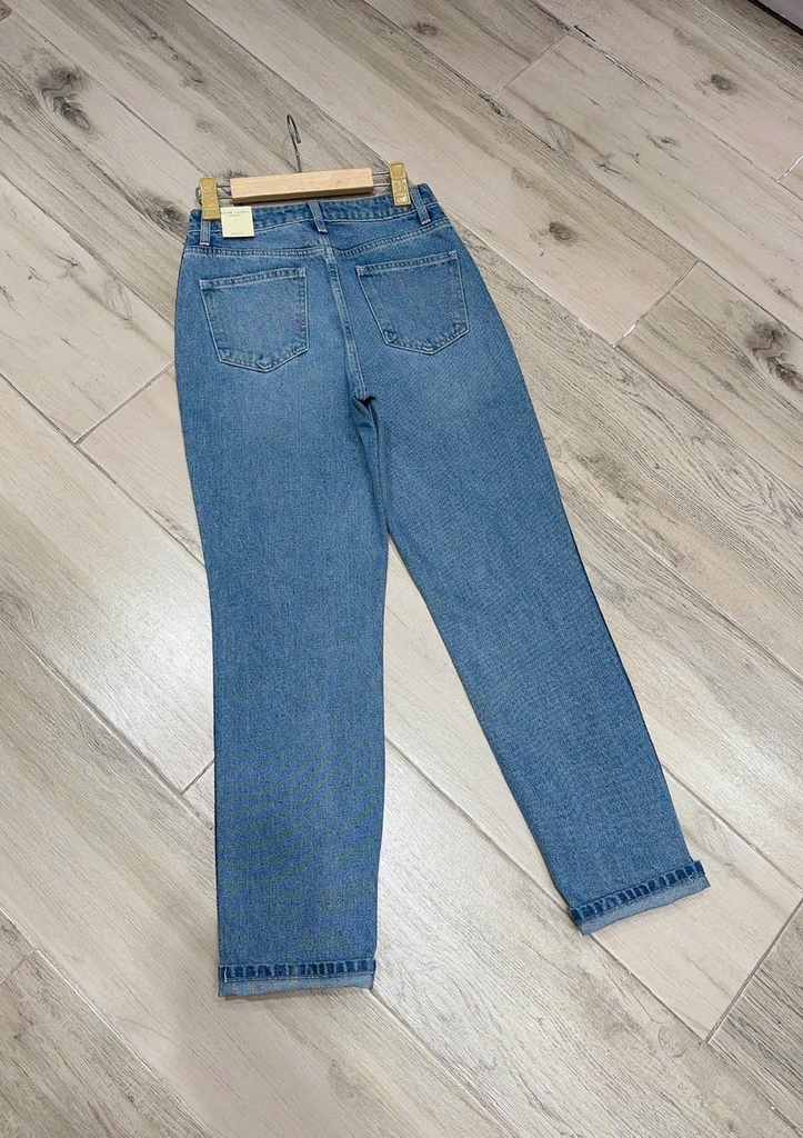 Quần jean dáng baggy Rauph Lauren xanh viền sọc đen