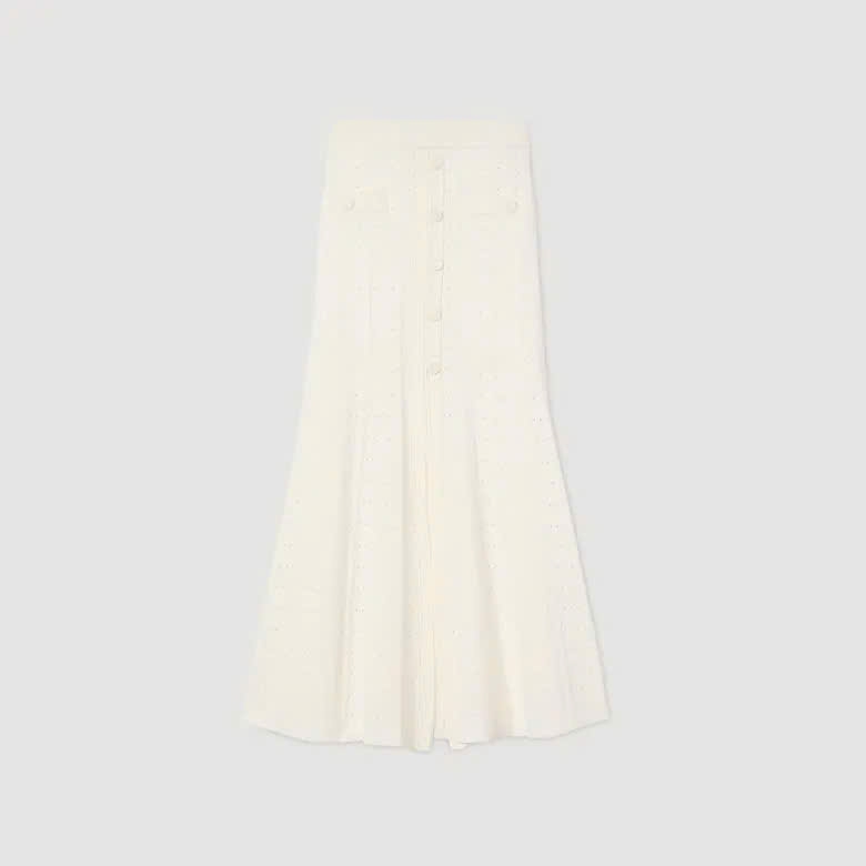 Set Áo cardigan đan/Chân váy midi có đường xẻ