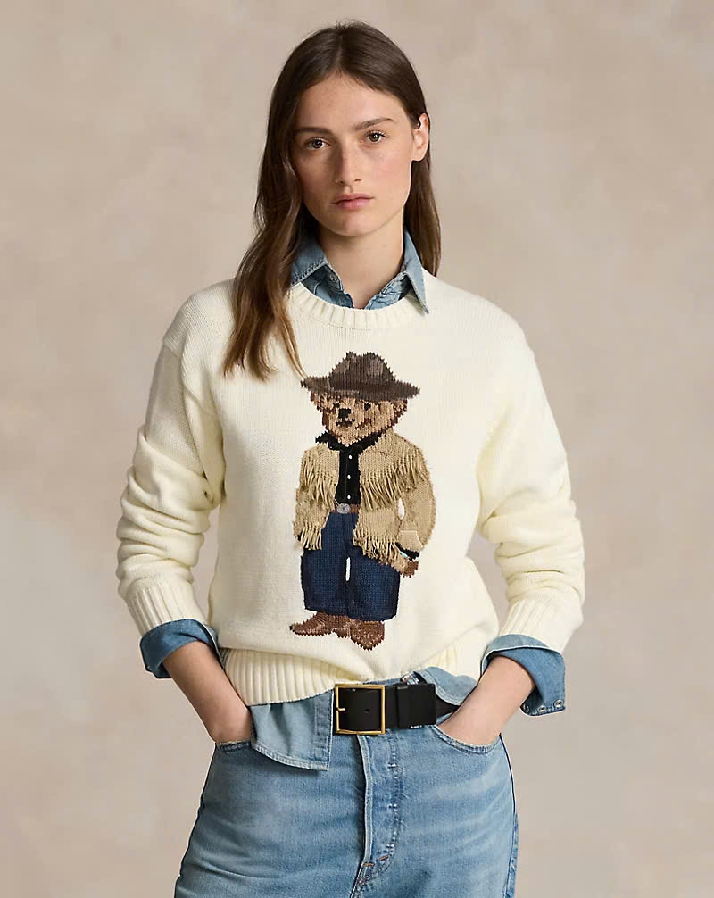 Áo len cổ tròn Polo Bear Cotton