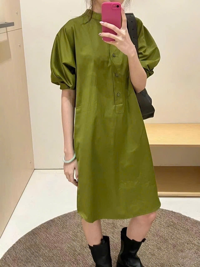 Váy COS tay lửng belt chun 2 màu