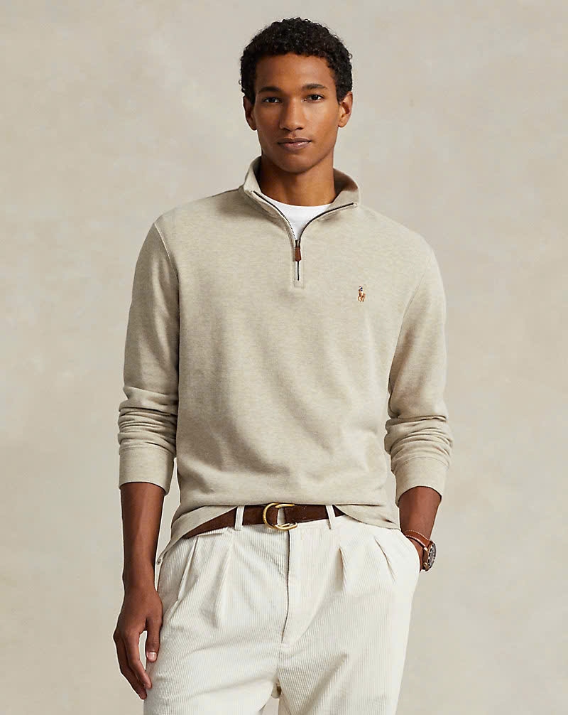 Áo len Polo cổ trụ kéo khoá 5 màu 81% cotton