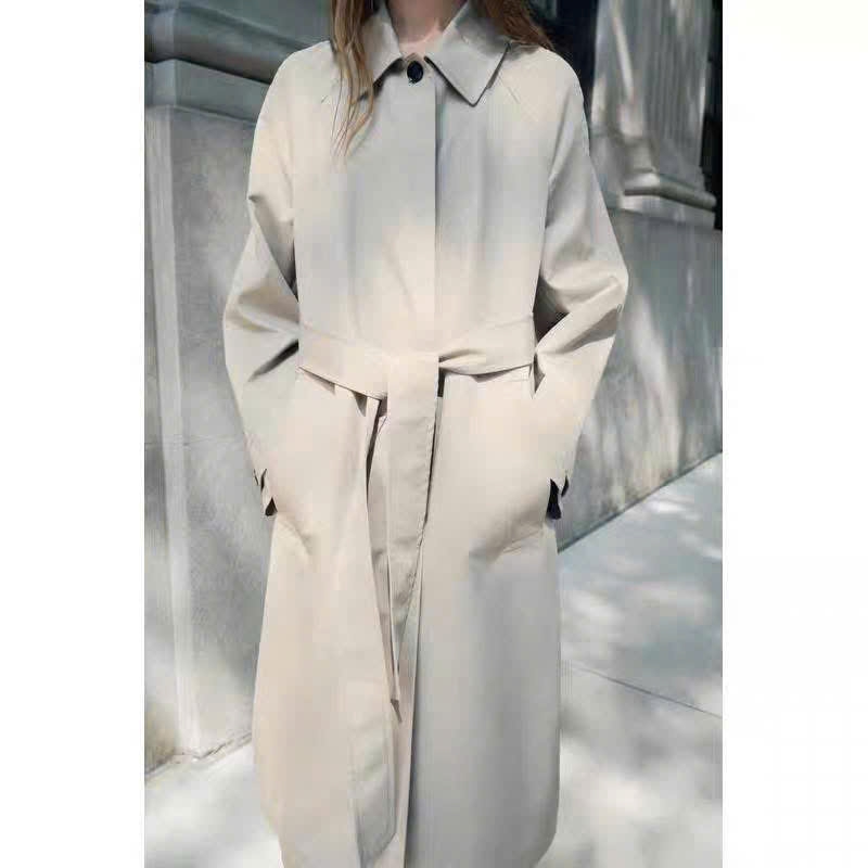 Trenchcoat Zara cổ đức màu ghi nhạt