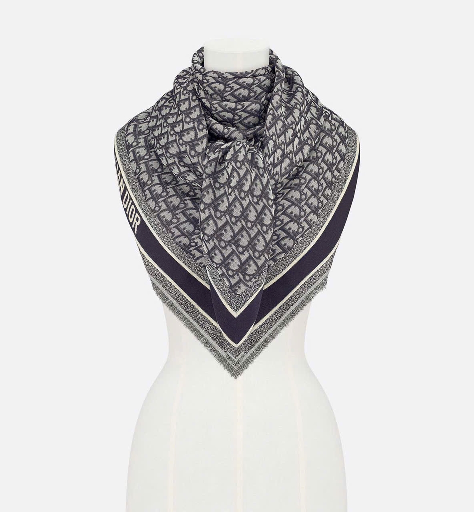 Khăn DIOR hoạ tiết monogram 42% wool 42% silk 16 cotton
