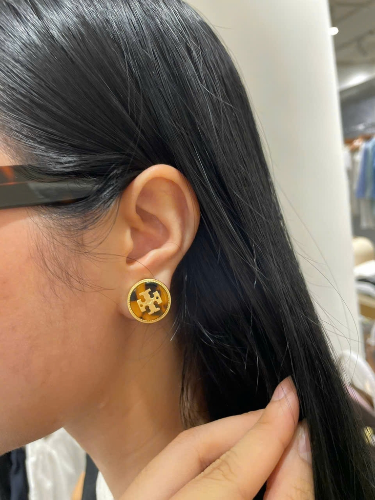Khuyên tai Tory Burch dư xịn Nụ 2 màu