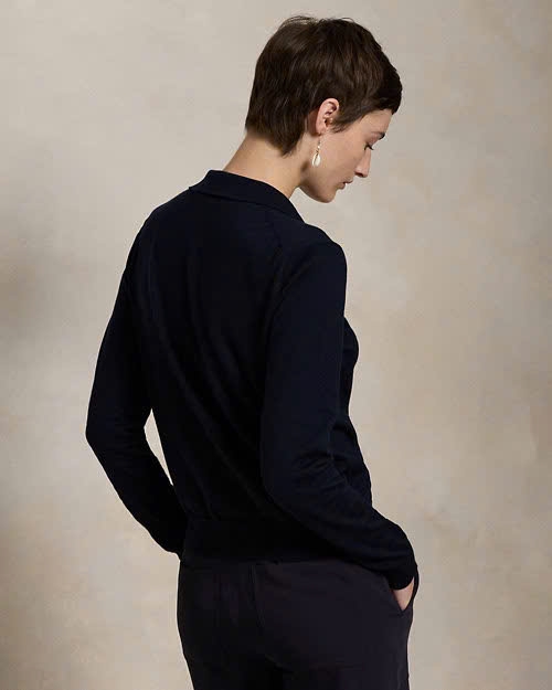 Áo khoác len Polo pha cotton