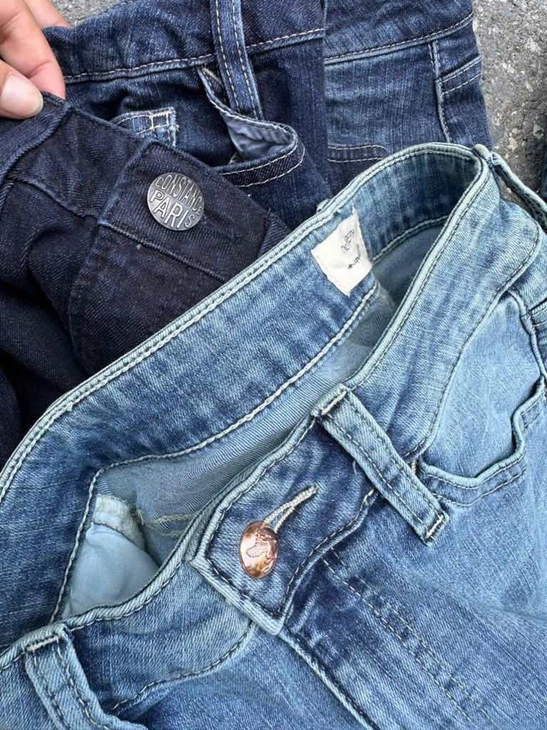 Quần denim Costance co giãn ống vảy
