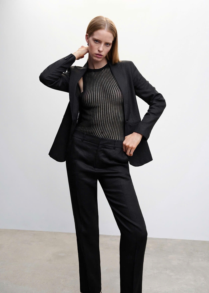Quần âu MNG linen 2 màu Đen/Hồng