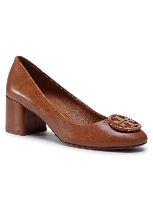 Tory Burch Chelsea Gold Logo Leather Pumps