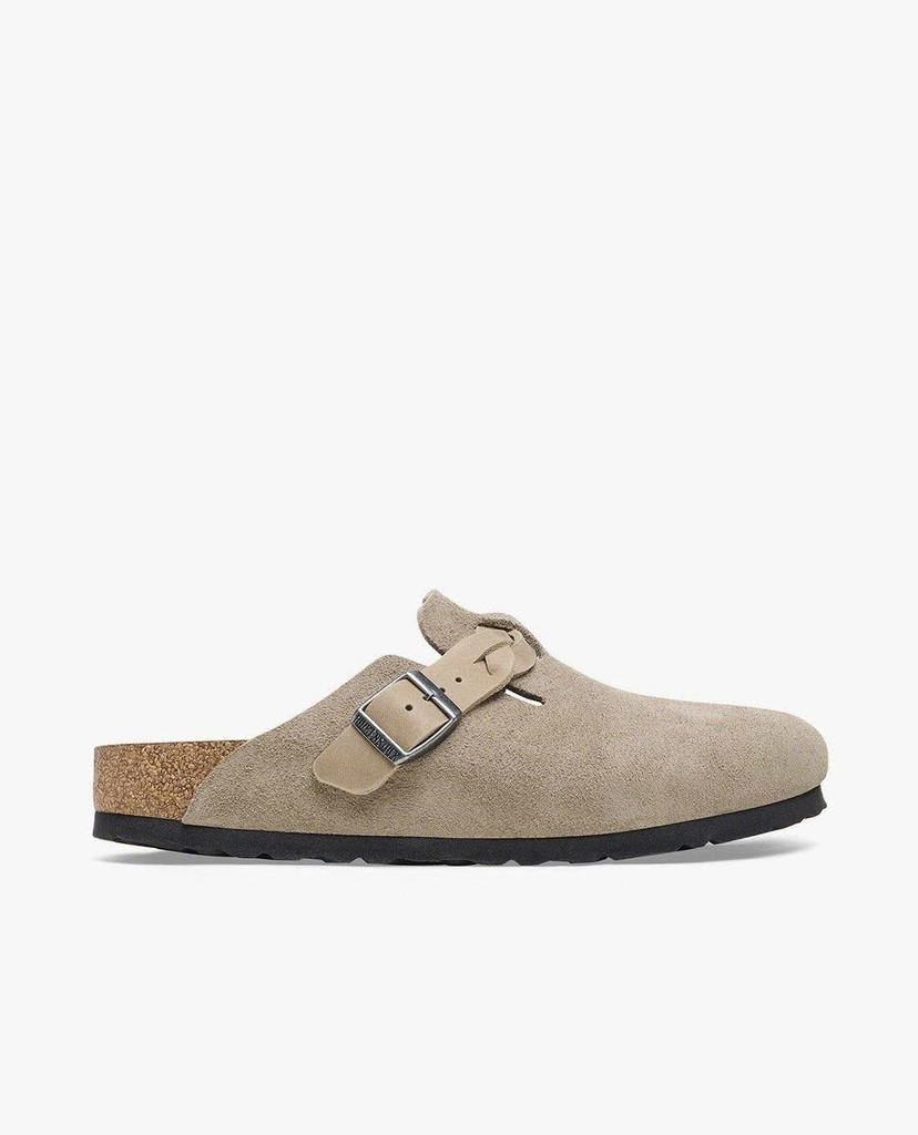 Brunello Cucinelli Gray suede mules with monil chain