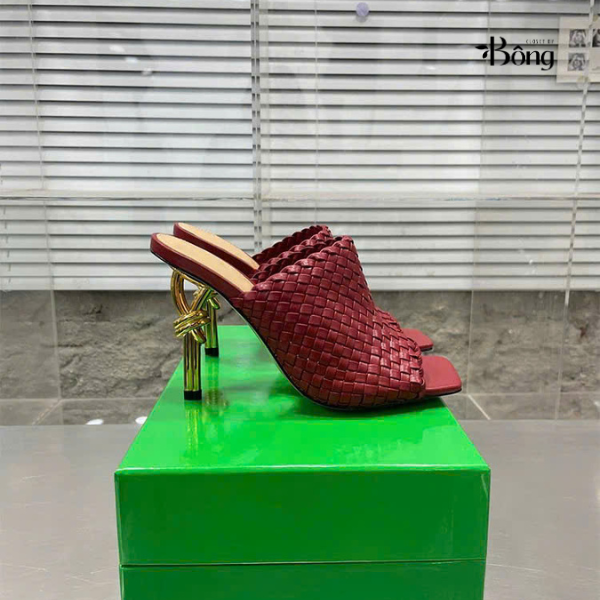 Guốc Botega quai bện gót vàng